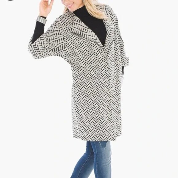 Chicos 3 Womens jacquard Chevron knit  Jacket Size XL pockets - Picture 6 of 7